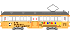 阪堺電気軌道モ161形広告塗装：てくてくきっぷ(自社広告)