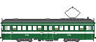 阪堺電気軌道モ161形標準塗装(濃)緩衝装置緑色